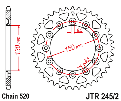 Приводная звезда JT JTR245/2.50