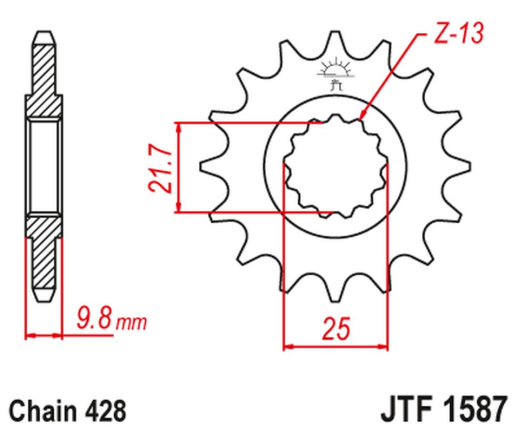 Приводная звезда YAMAHA FZR 400 '88-95', SR 400 '88-17' SR 500 '91-00' JT JTF1587.19