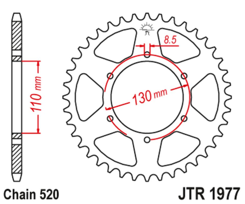 Приводная звезда HONDA XR 200 '80-81', XL 250 '76-77' JT JTR1977.48