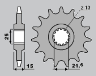 Приводная звезда TRIUMPH ZX 6R '95-'97 JR 208215JRS (JTF1182.15)