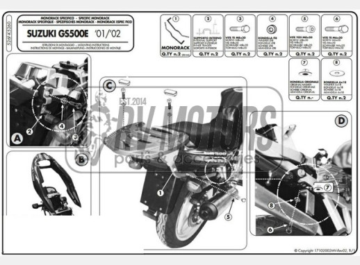 Кріплення кофра KAPPA (без майданчика) Suzuki GS 500E (01-07) GS 500F (2004) K5260