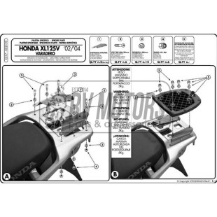 Крепления кофра KAPPA (без площадки) Honda XL 125V Varadero (01-14) KE2170
