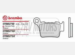 Тормозные колодки BREMBO BRM 07BB27SD