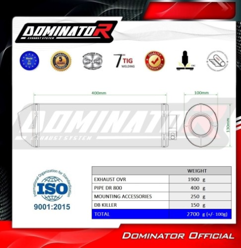 Прямоток Suzuki DR 800 S 1991 - 1997 DOMINATOR OVR 
