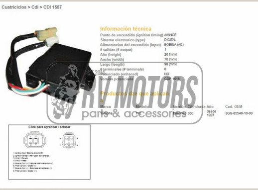 Комутатор YAMAHA YFZ 350 DZE ELEKTRYKA 1557-01