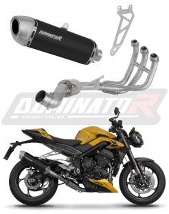 Полная система выхлопа Triumph STREET TRIPLE 765 S / STREET TRIPLE 765 R / STREET TRIPLE 765 RS 2023 - 2024 DOMINATOR S6 черная