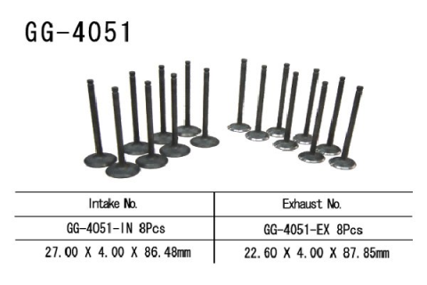 Клапан впускной KAWASAKI ZX6R 03-04, ZX 6RR 03 VESRAH GG-4051-IN