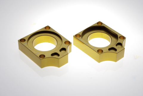 Натяжитель приводной цепи KAWASAKI KX/KXF '04-'14, SUZUKI RMZ '04-'14 золотой ACCEL AB03G