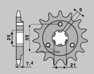 Приводная звезда SUZUKI DR 600/650 JR 43716 (JTF437.16)
