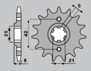 Приводная звезда YAMAHA XT 600 '83-'86, TT600, XT550 CHT 57515K (JTF575.15)
