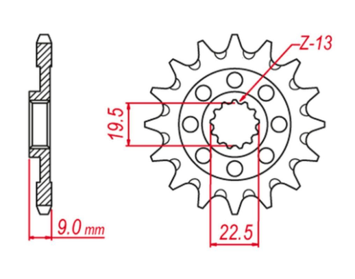 Приводная звезда SUZUKI RMZ 250 '13-'20 (-1) GROSSKOPF 225912G (JTF1442.12)