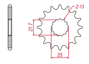 Приводная звезда YAMAHA TDM850 '91-'95, KAWASAKI ZR-7S '99-04, ZXR-R '96-'03 GROSSKOPF 58216G (JTF520.16)