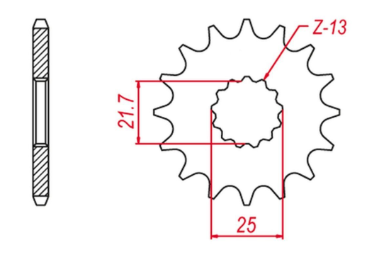 Приводная звезда YAMAHA TDM850 '91-'95, KAWASAKI ZR-7S '99-04, ZXR-R '96-'03 GROSSKOPF 58216G (JTF520.16)