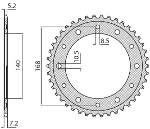 Приводная звезда BMW F 800GS '08-'12 SUNSTAR SUN1-4656-42 (JTR6.42)