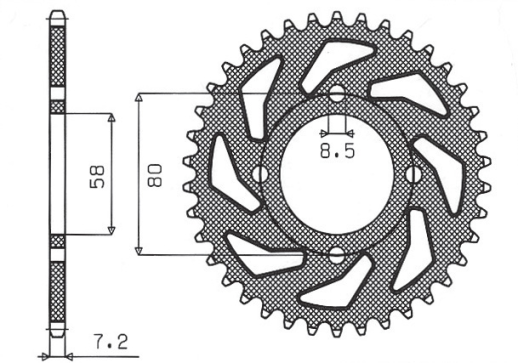 Привідна зірка SUNSTAR 1-2058 42 (JTR 810.42)