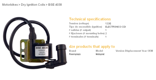 Котушка запалювання DZE ELEKTRYKA 4038-01