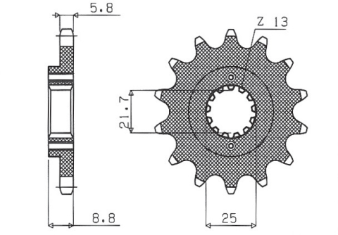 Приводная звезда KAWASAKI GPZ500S '87-'05 SUNSTAR SUN33316 (JTF512.16)
