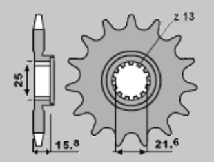 Приводная звезда KAWASAKI ZX6R JR 2093M15JR (JTF1307.15)