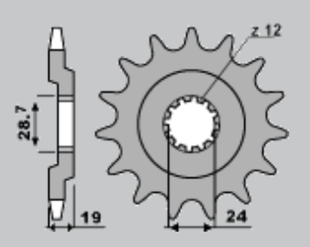 Приводная звезда KAWASAKI ZX 10 88-90 CHT 52917K (JTF525.17)