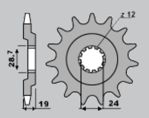 Приводная звезда KAWASAKI ZX 10 88-90 CHT 52917K (JTF525.17)