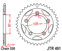 Приводная звезда JT JTR491.40 (PBR 1026)