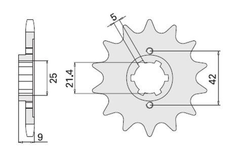 Приводная звезда YAMAHA XT 350 85-00 CHT 57619K (JTF 576.19)