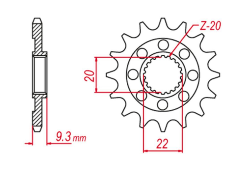 Приводная звезда KAWASAKI KXF 250 '06-'20 GROSSKOPF 58314G (JTF1446.14)