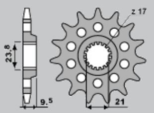Приводная звезда KAWASAKI Z 1000 '07-'09 JR 213714JR (JTF1537.14)