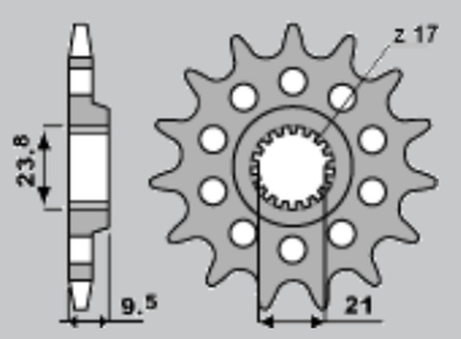 Приводная звезда KAWASAKI Z 1000 '07-'09 JR 213714JR (JTF1537.14)