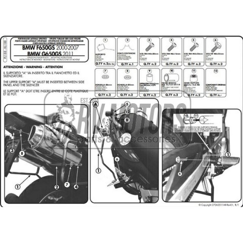 Крепления под боковые кофры KAPPA Monokey BMW F 650GS (00-07) KL188