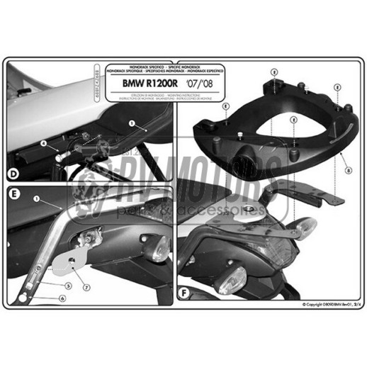 Кріплення кофра KAPPA (без майданчика) BMW R 1200R (06-10) KZ688