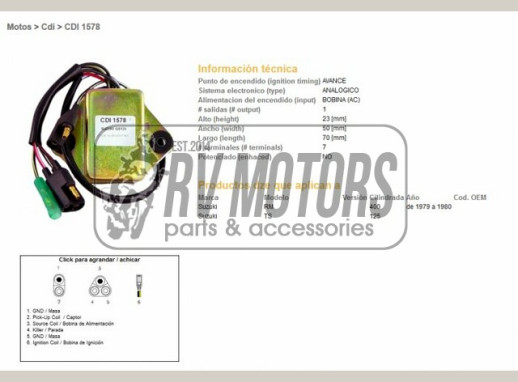 Комутатор SUZUKI TS125, RM400 79-80 DZE ELEKTRYKA 1578-01