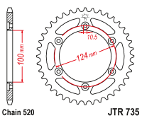 Приводная звезда JT JTR735.36 (PBR 1027)