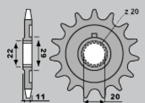 Приводная звезда SHERCO 125 SE-R '18-21, 250 SE F/SE F-R '14-20, 300 SE F '14-20 GROSSKOPF 227514G