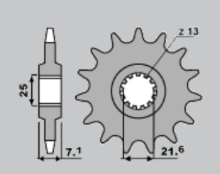 Приводная звезда KAWASAKI ZX-6R/RR '07-17, YAMAHA XTZ 750 '90-'98 GROSSKOPF 58516G (58516JT)