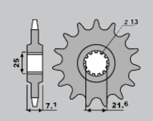 Приводная звезда KAWASAKI ZX-6R/RR '07-17, YAMAHA XTZ 750 '90-'98 GROSSKOPF 58516G (58516JT)