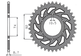 Приводная звезда YAMAHA XJ 550 '81-'85 SUNSTAR SUN1-5202-45 (JTR856.45)