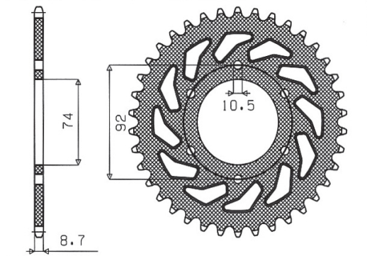 Приводная звезда YAMAHA XJ 550 '81-'85 SUNSTAR SUN1-5202-45 (JTR856.45)