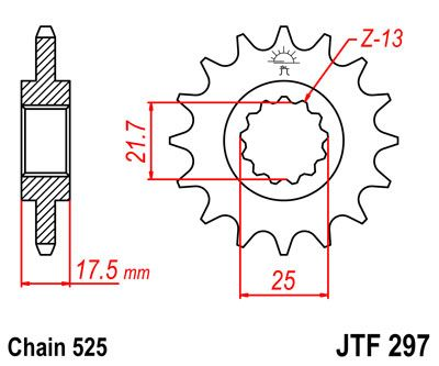 Приводная звезда JT JTF297.14 (PBR 2041)