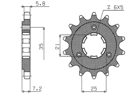 Приводная звезда SUZUKI DR 600/650 SUNSTAR SUN33516 (JTF437.16)