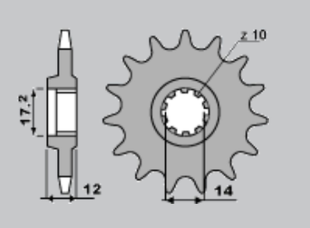 Приводная звезда GILERA 50 91-96 (4052-12) CHT 553M12K