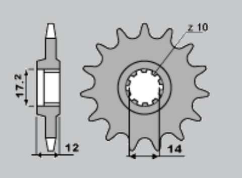 Приводная звезда GILERA 50 91-96 (4052-12) CHT 553M12K