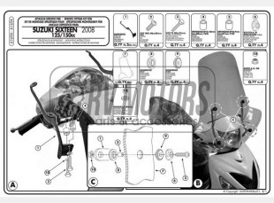 Крепление ветрового стекла Kappa Suzuki Sixteen 125-150 (08-12) A169A