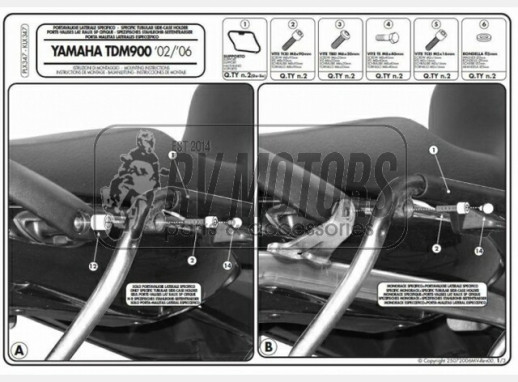 Кріплення під бічні кофри KAPPA Monokey Yamaha TDM 900 KLX347