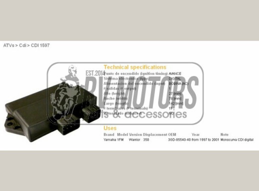 Комутатор YAMAHA YFM350 WARRIOR 97-01 DZE ELEKTRYKA 1597-01