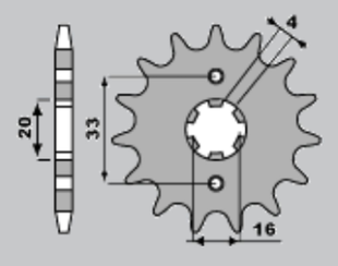 Приводная звезда KAWASAKI KX 125 '84-'93 JR 51412 (JTF422.12)