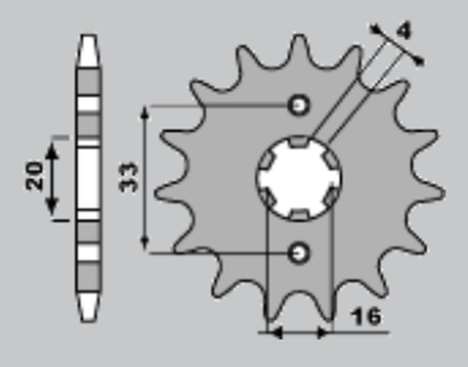 Приводная звезда KAWASAKI KX 125 '84-'93 JR 51412 (JTF422.12)