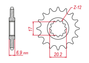 Приводная звезда APRILIA,BETA, MBK, PEUGEOT, RIEJU, YAMAHA GROSSKOPF 600M14G (JTF1120.14)