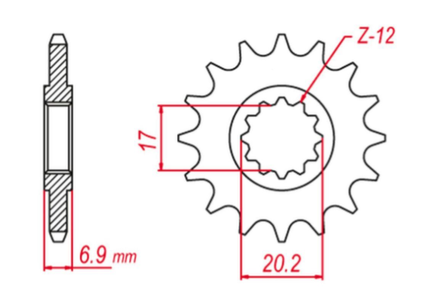 Приводная звезда APRILIA,BETA, MBK, PEUGEOT, RIEJU, YAMAHA GROSSKOPF 600M14G (JTF1120.14)