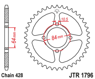 Приводная звезда SUZUKI RV 125 VAN VAN '03-16' JT JTR1796.49